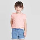 Petitetoddler Girls' Short Sleeve Striped T-shirt - Cat & Jack Pink 12m, Toddler Girl's