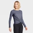 Women's Long Sleeve Twist-front T-shirt - All In Motion Gray
