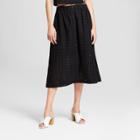 Women's Button-up Eyelet Skirt - Mossimo Black