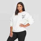 Zoe+liv Women's Best Life Plus Size Graphic Sweatshirt (juniors') - White