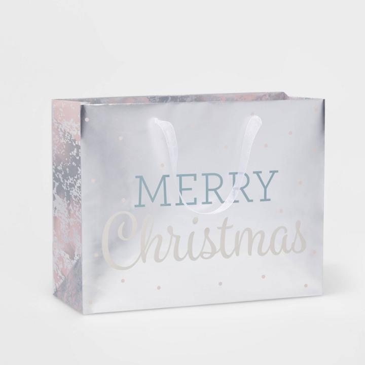Vogue Silver Merry Christmas Gift Bag - Wondershop