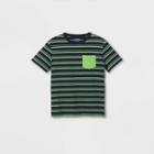 Boys' Short Sleeve Pocket T-shirt - Cat & Jack Navy/green