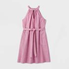Women's Plus Size Tie Waist Shirtdress - A New Day Purple 2x, Women's,
