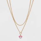 Sugarfix By Baublebar Crystal And Enamel Heart Pendant Necklace - Pink