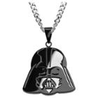 Star Wars Darth Vader Stainless Steel Mirror Pendant With Chain - Black (22), Adult Unisex,