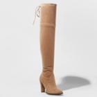 Women's Nikka Heeled Over The Knee Sock Boots - A New Day Taupe (brown)