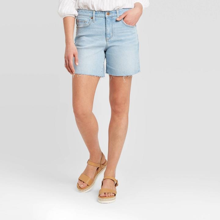 Women's Mid-rise Boyfriend Jean Shorts - Universal Thread Light Wash 00, Women's,