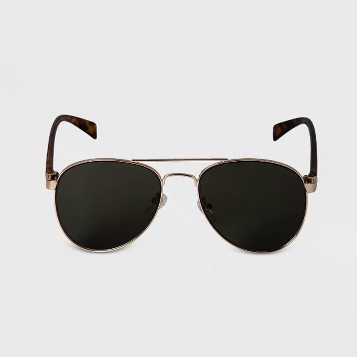 Men's Aviator Metal Sunglasses - Goodfellow & Co Gold