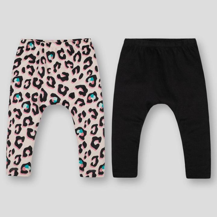 Lamaze Baby Organic Cotton 2pk Leopard Harem Leggings - Black Newborn