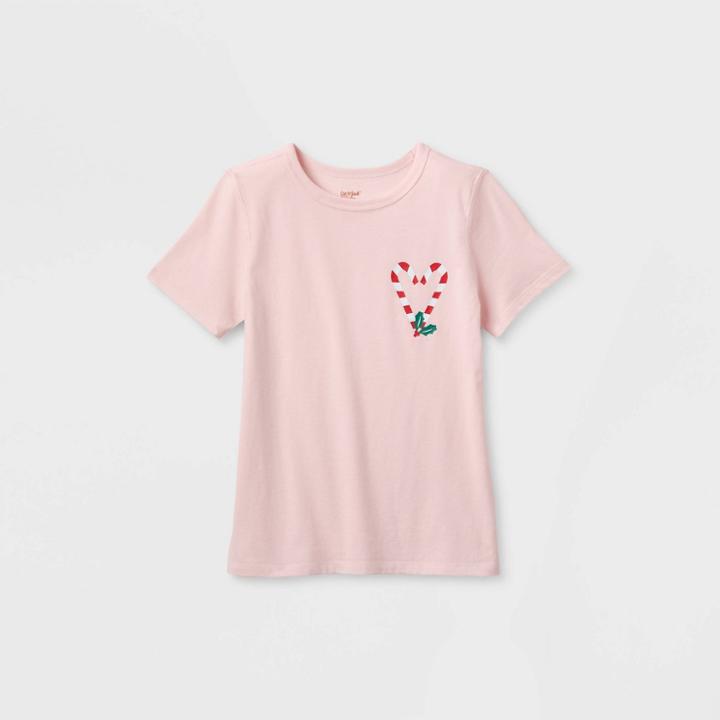 Kids' Adaptive Short Sleeve 'candy Cane' Graphic T-shirt - Cat & Jack