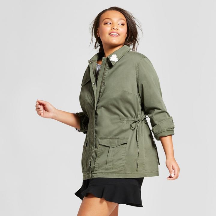 Women's Plus Size Military Jacket - A New Day Olive