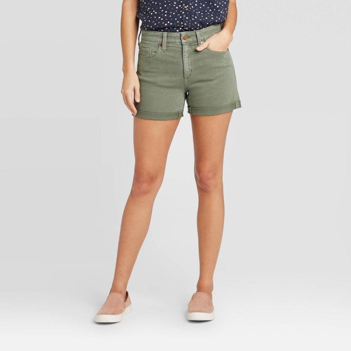 Women's High-rise Short Jean Shorts - Universal Thread Dusty Olive 00, Women's, Green