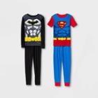 Boys' Justice League 4pc Pajama Set - Black/red/blue