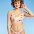 Juniors' Bralette Bikini Top - Xhilaration Multi Tropical Print D/dd Cup,