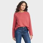 Women's Long Sleeve T-shirt - Universal Thread Berry Red