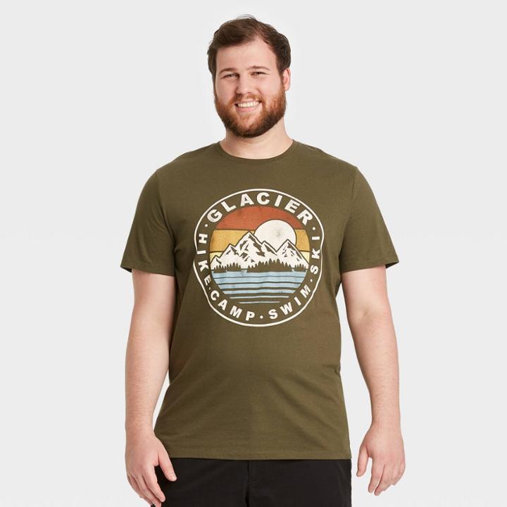 Men's Tall Relaxed Fit Crewneck Short Sleeve Graphic T-shirt - Goodfellow & Co Green