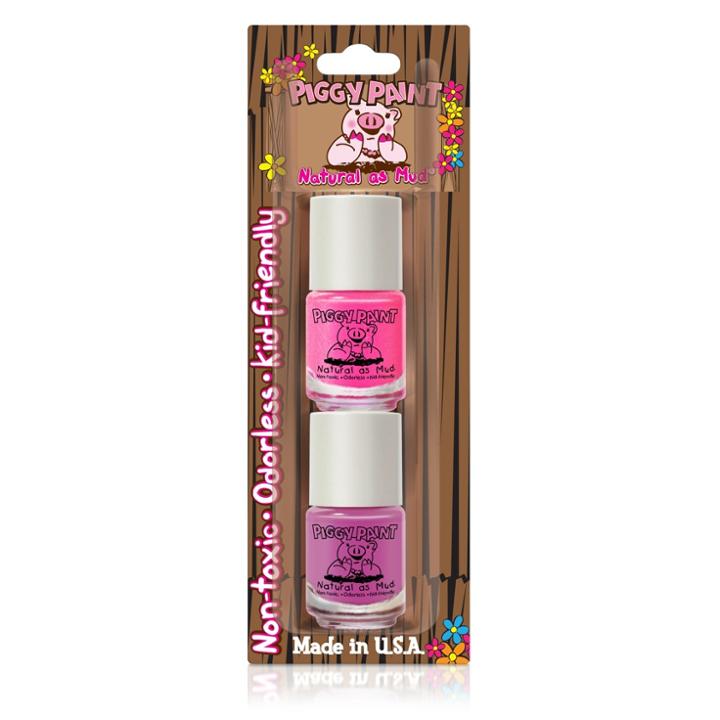 Piggy Paint Natural As Mud Nail Polish Set Light Pink And Purple