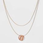 Two Row Clear Necklace - A New Day Gold Glitter, Women's