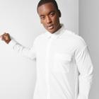 Men's Tall Long Sleeve Long Line Button-down Shirt - Original Use White