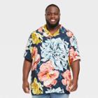 Men's Big & Tall Short Sleeve Button-down Camp Shirt - Goodfellow & Co Coral Pink