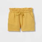 Toddler Girls' Solid Pull-on Shorts - Cat & Jack Light Mustard