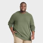 Men's Big & Tall Striped Crew Neck Pullover - Goodfellow & Co Green