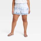 Women's Plus Size Mid-rise Jean Shorts - Ava & Viv Light Blue Denim