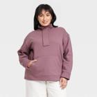 Women's Plus Size Quarter Zip Sweatshirt - A New Day Purple