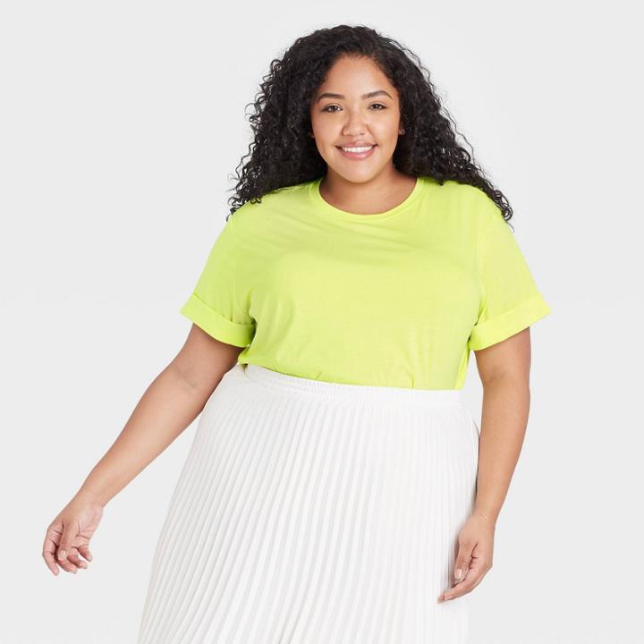 Women's Plus Size Short Sleeve Cuff T-shirt - A New Day