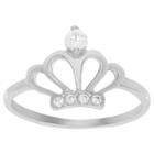 Journee Collection 1 Ct. T.w. Round-cut Cubic Zirconia Basket Set Crown Ring In Sterling Silver - Silver,