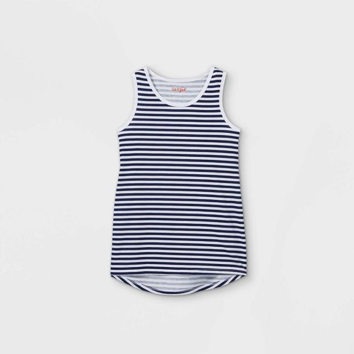 Girls' Striped Tank Top - Cat & Jack Navy/white