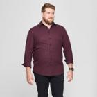 Target Men's Big & Tall Long Sleeve Dressy Casual Button-down Shirt - Goodfellow & Co Berry Cobbler