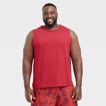 Men's Big Sleeveless Performance T-shirt - All In Motion Pomegranate Red
