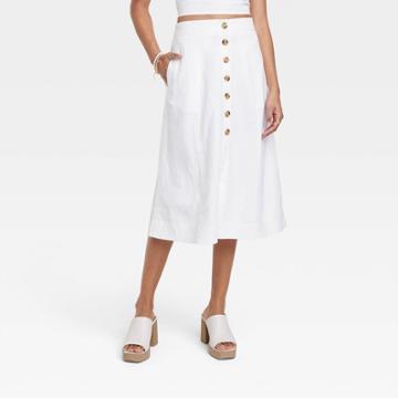 Women's Utility Midi A-line Skirt - Universal Thread White