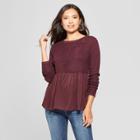 Women's Long Sleeve Peplum Blouse - Knox Rose Plum