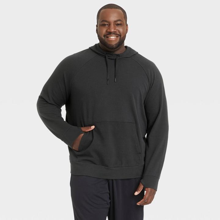 Men's Big & Tall Pullover Hoodie - All In Motion Black