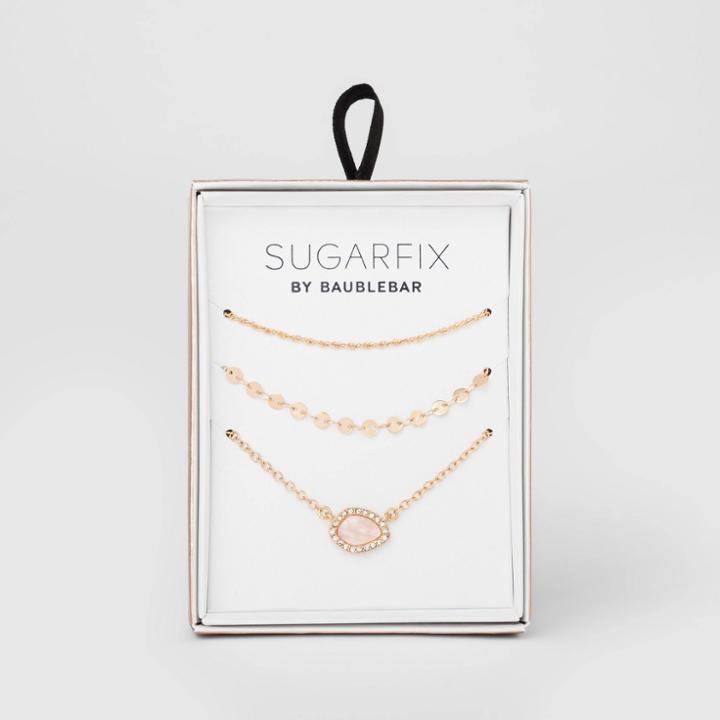 Sugarfix By Baublebar Coin Bead Pre-layered Pendant Necklace - Blush, Women's, Size:
