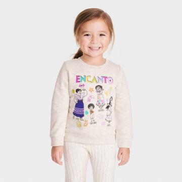 Toddler Girls' Disney Encanto Printed Pullover Sweatshirt - Beige