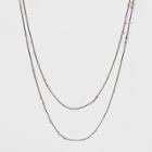 Station Chain With Scattered Crimps Necklace - Universal Thread,