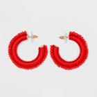 Sugarfix By Baublebar Mixed Media Hoop Earrings - Red, Women's,
