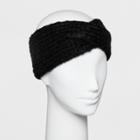 Women's Knit Crossover Cold Weather Headband - A New Day Black
