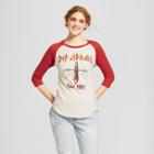 Target Women's Def Leppard 3/4 Sleeve Raglan Graphic T-shirt (juniors') White/red