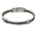 Distributed By Target Men's Stainless Steel And Rubber Bangle Bracelet,