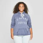Women's Plus Size J'adore Coffee Graphic Hoodie - Grayson Threads (juniors') Blue