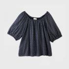 Women's Bubble Elbow Sleeve Blouse - Universal Thread Navy Xs, Women's, Blue