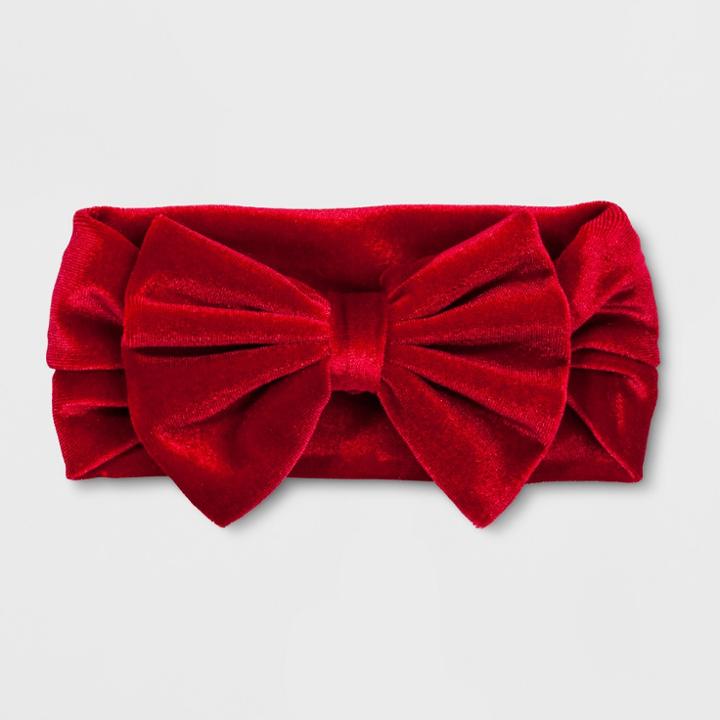 Baby Girls' Bow Headband - Cat & Jack Red Velvet