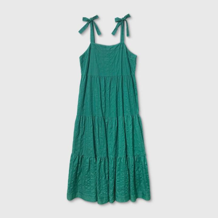Women's Plus Size Sleeveless Tiered Dress - Universal Thread Green