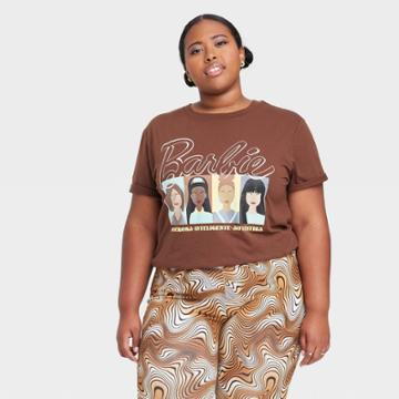 Women's Barbie Plus Size Short Sleeve Graphic T-shirt - Brown