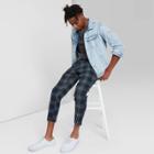 Men's Plaid Taper Fit Jogger Pants - Original Use Navy