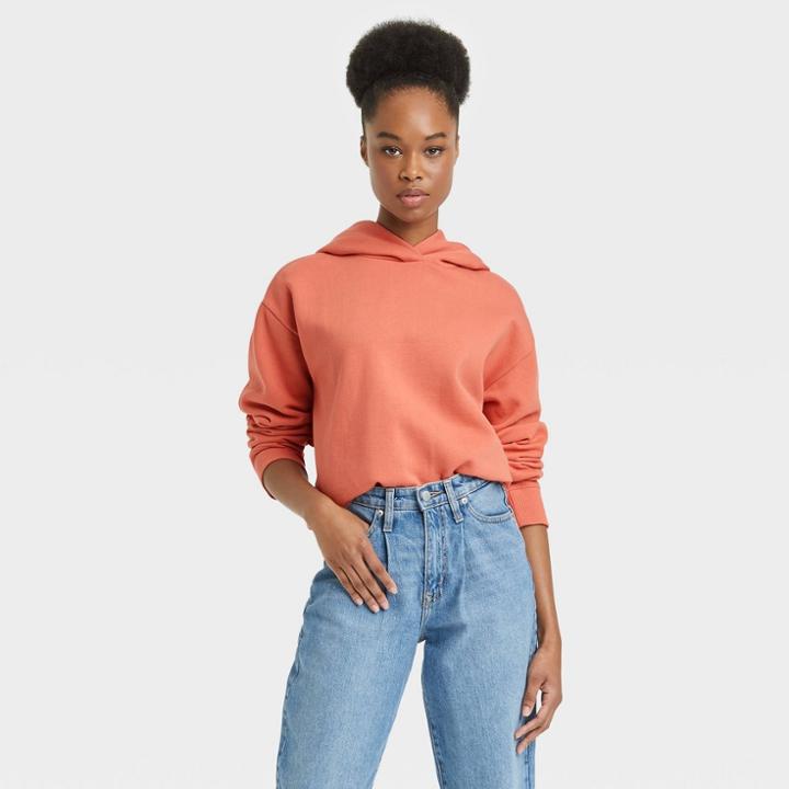 Women's Fleece Hoodie - A New Day Orange